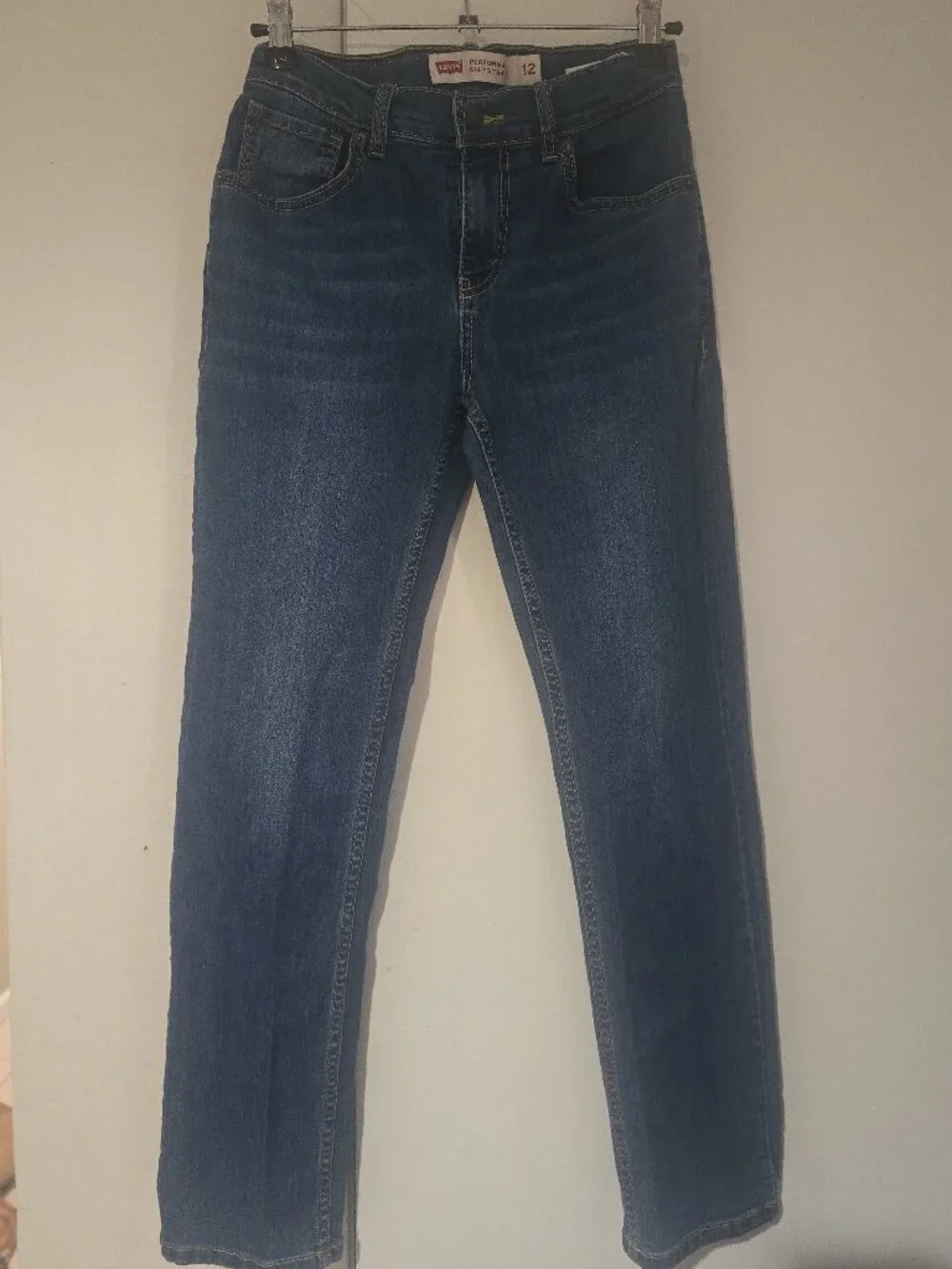 Levi's 514 Straight Boys Jeans Size 12 Regular Medium Wash Denim